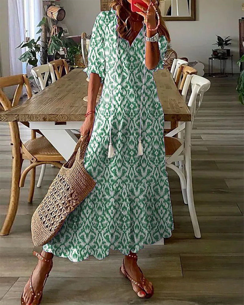 ElaraMuse – Elegante midi-jurk met subtiele stretch en flatterende pasvorm