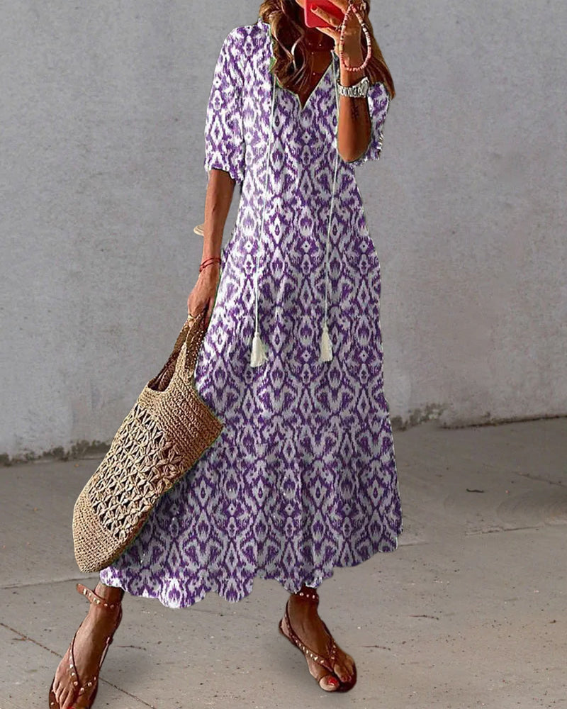 ElaraMuse – Elegante midi-jurk met subtiele stretch en flatterende pasvorm