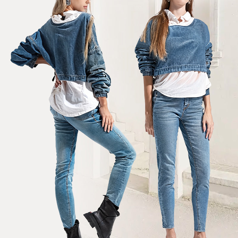Dames skinny jeans met hoge taille en comfortabele stretch – LIVIA SCULPT - Glamorix