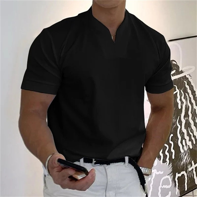 Aladar | Heren Slim Casual T-shirt - Korte Mouw, Businesswear - Glamorix