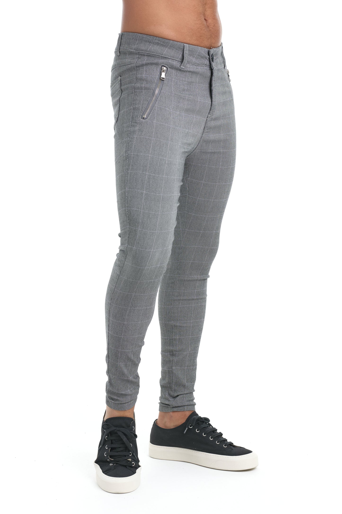BENSON - Slim fit geruite broek voor een moderne en stijlvolle look