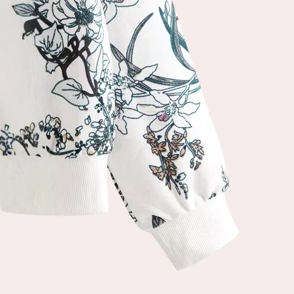 Zachte dames sweater met speelse bloemenprint – LILÉA - Glamorix