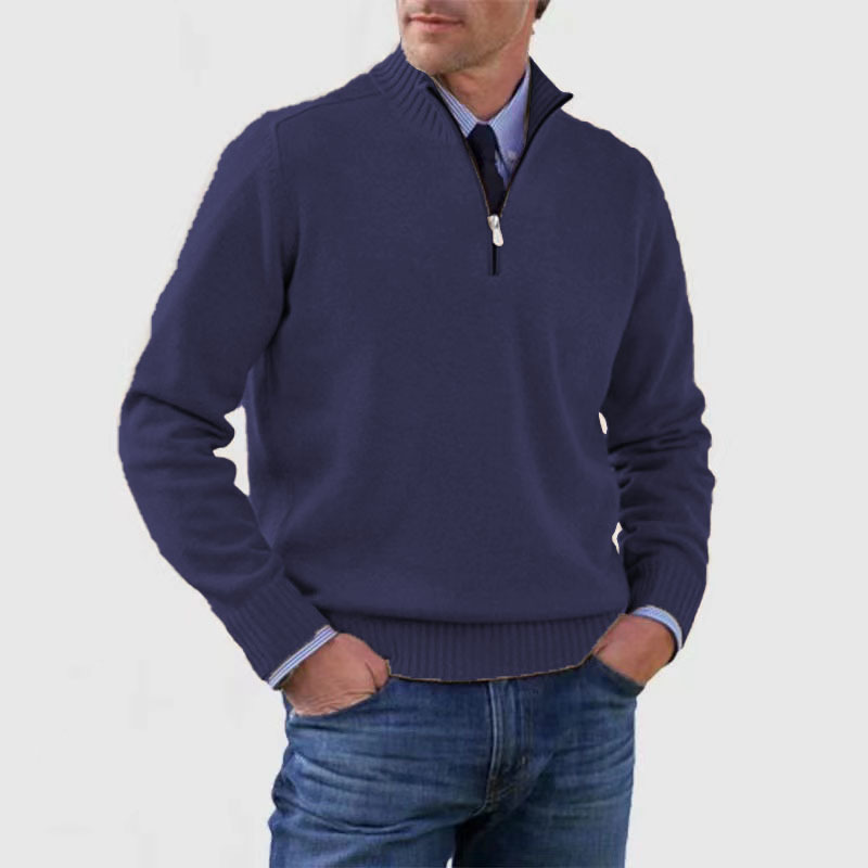 Lilon - Nonchalante herensweater met halve rits - Glamorix