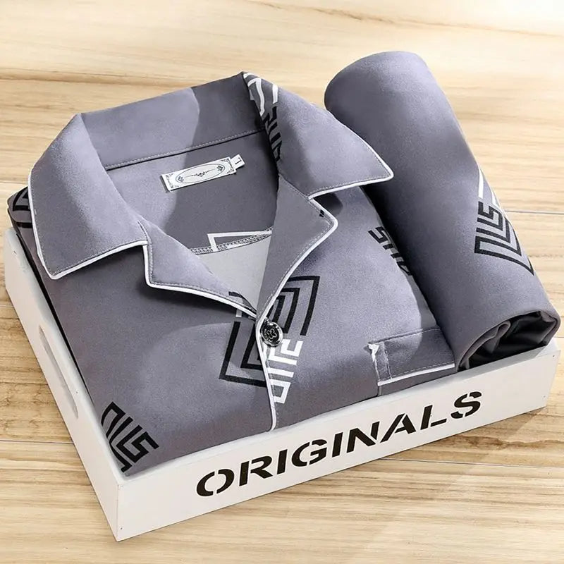 Marcos | Pyjama set met overhemd en knoopsluiting - Glamorix