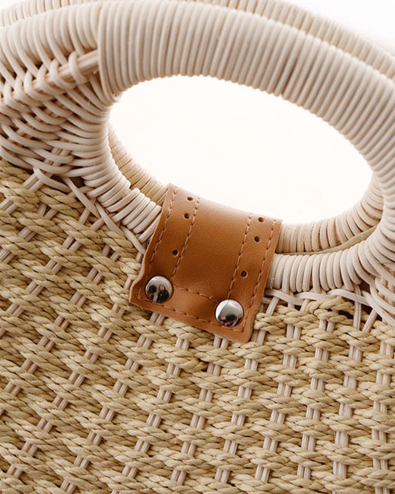 Handgemaakte rotan tas voor dames – Solviana SummerWeave - Glamorix