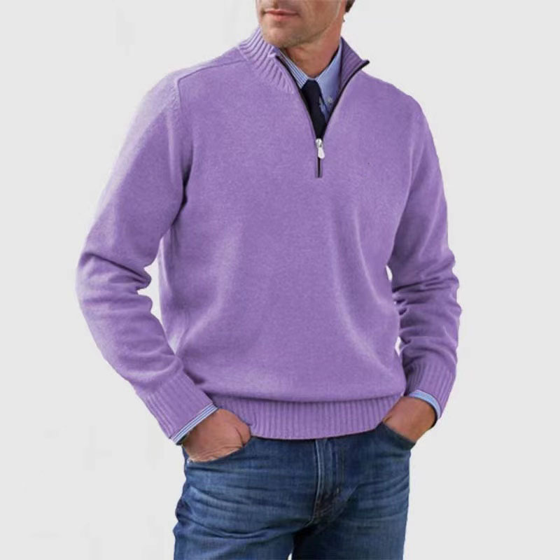 Lilon - Nonchalante herensweater met halve rits - Glamorix