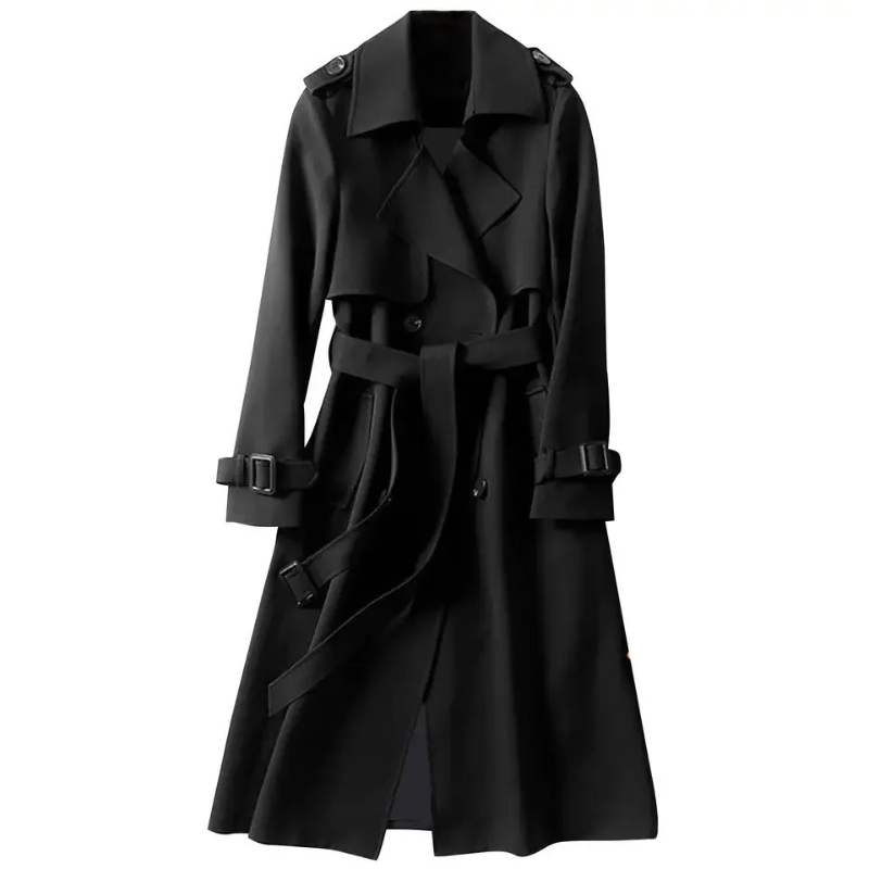 EVELYN - Lange trenchcoat met dubbele knoopsluiting en ceintuur voor dames