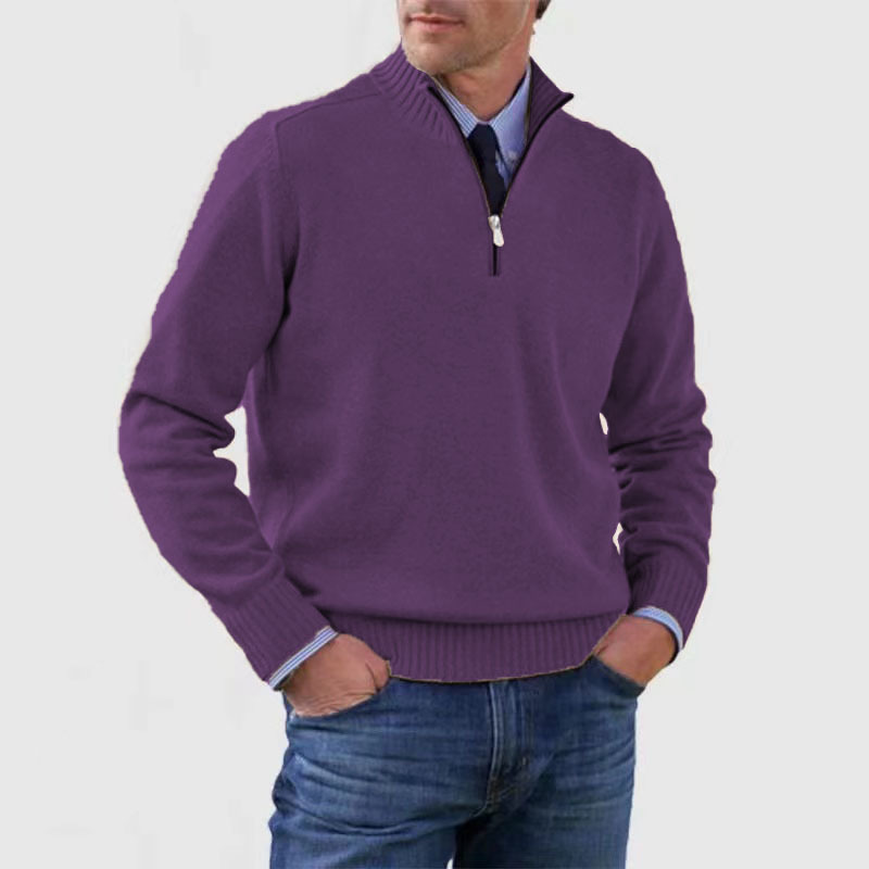 Lilon - Nonchalante herensweater met halve rits - Glamorix