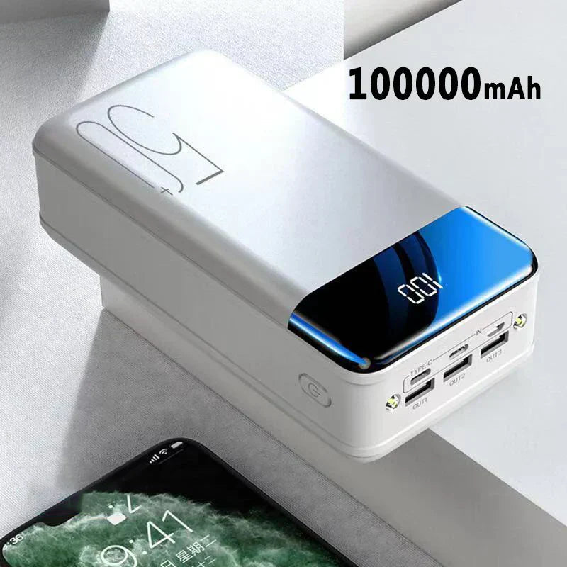 Ultrakrachtige 100.000mAh powerbank met snellaadfunctie – VOLTRIQ MAX - Glamorix