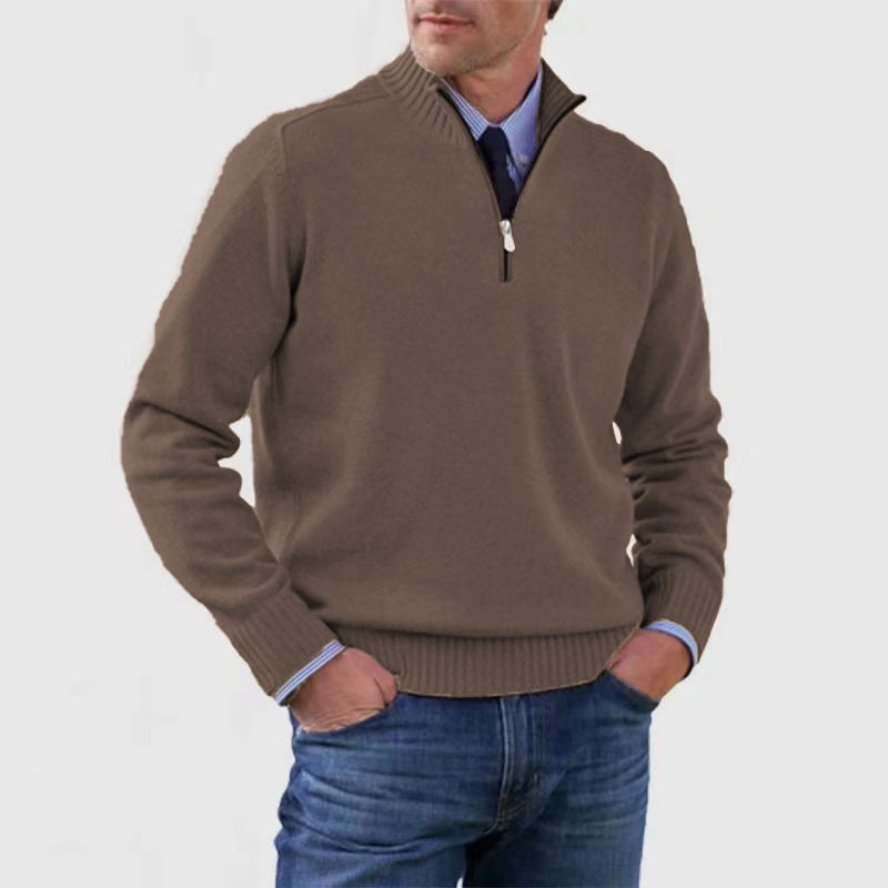 Lilon - Nonchalante herensweater met halve rits - Glamorix