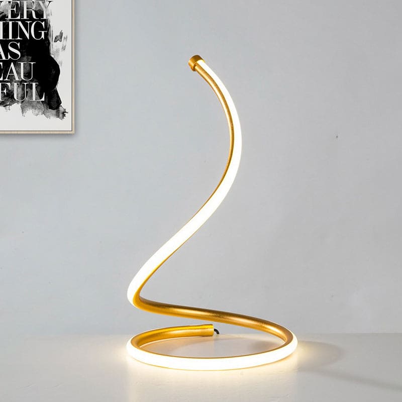 GLOWSPIRE - Spiraalvormige LED lamp met goudkleurige afwerking