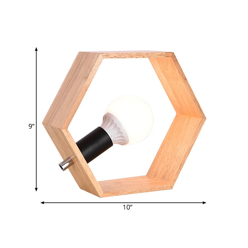 HEXALIGHT - Stijlvolle zeshoekige houten tafellamp voor warme ambiance