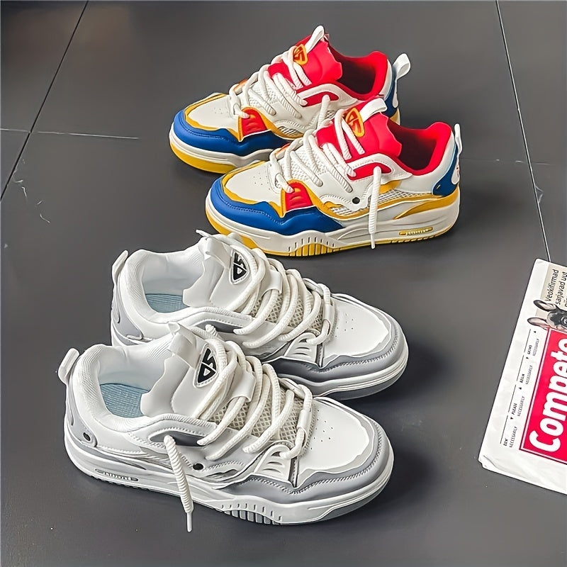 Lage herensneaker met contrastdetails en sportieve zool – NOVARO FLEX - Glamorix