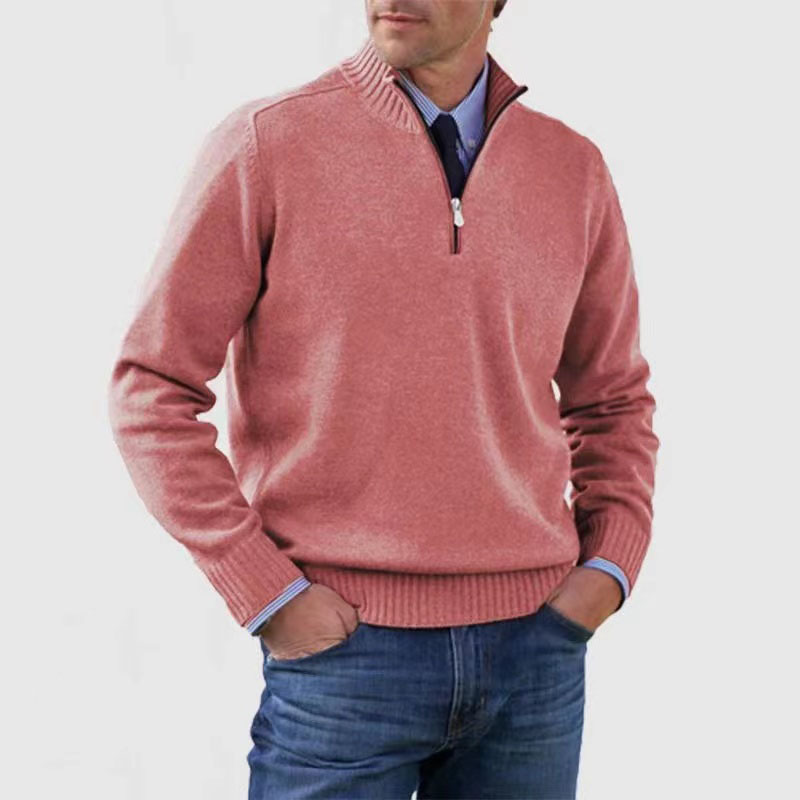 Lilon - Nonchalante herensweater met halve rits - Glamorix