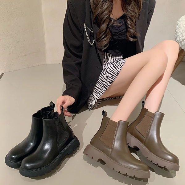 DORETTA - Leren dames Chelsea boots met antislip zool
