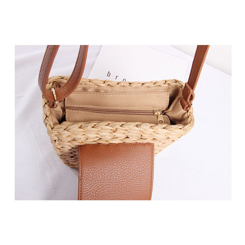 Handgeweven boho tas van natuurlijke vezels – Lunara PalmWeave - Glamorix