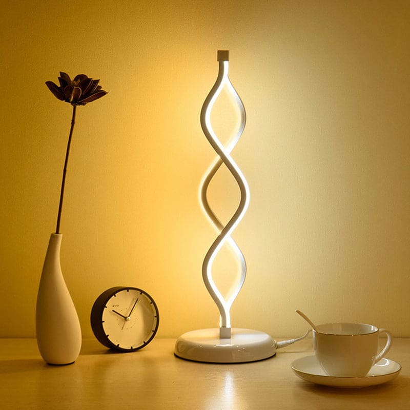 SPIRALED - Witte LED tafellamp met elegant spiraalontwerp