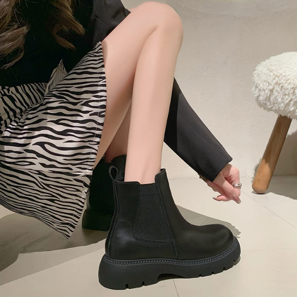 DORETTA - Leren dames Chelsea boots met antislip zool