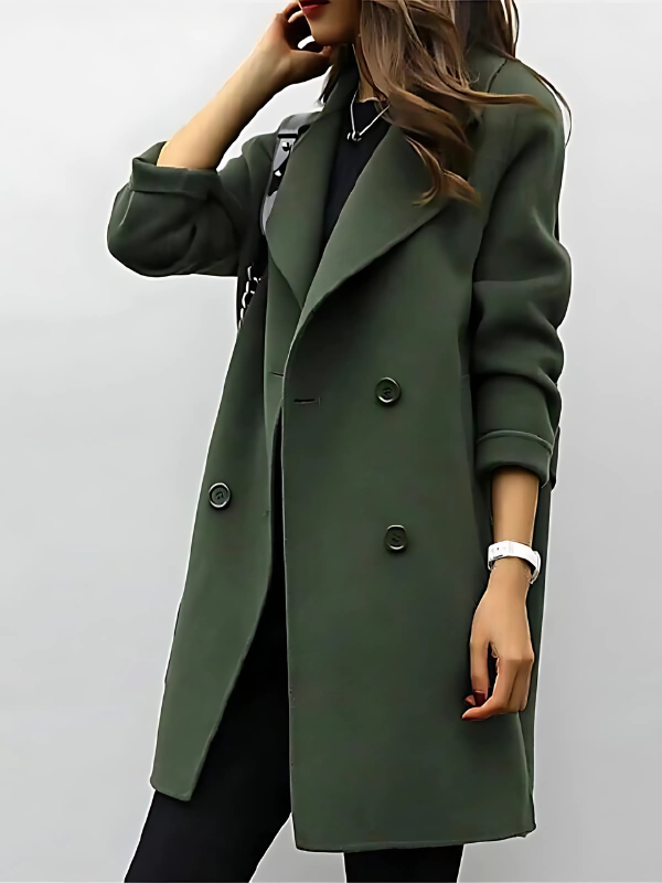 AMARA - Klassieke lange trenchcoat voor dames