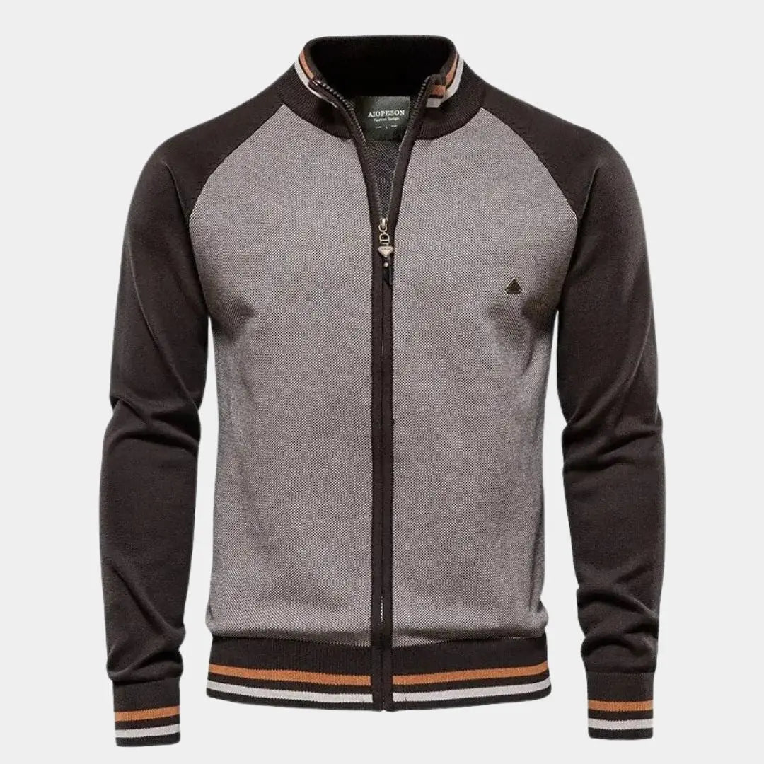 Herentrainingsjack met colourblock en ritssluiting – ZAYNOR - Glamorix
