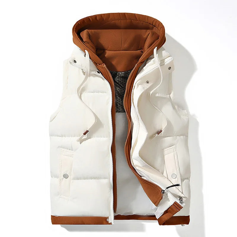 LIAM – Gewatteerde heren bodywarmer met capuchon - Glamorix
