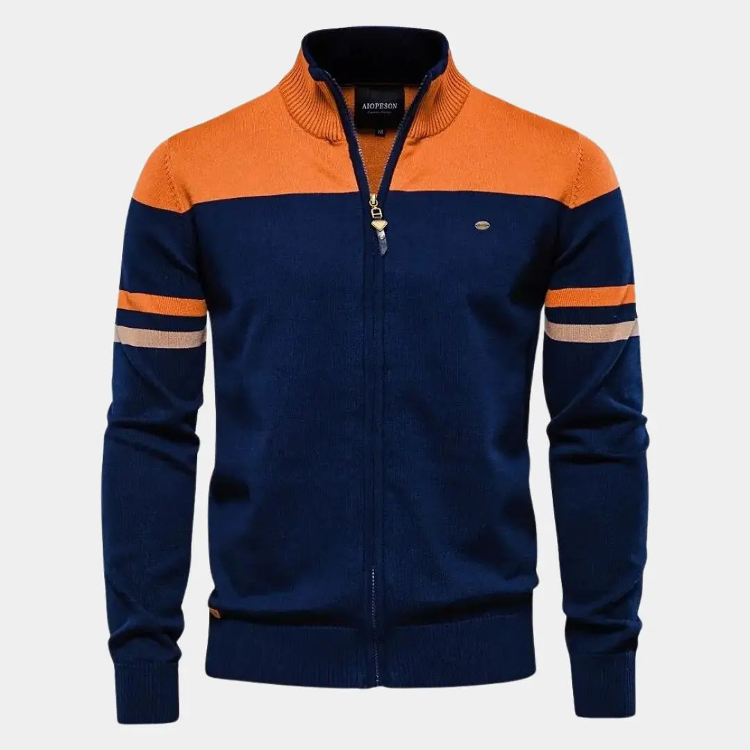 Herentrainingsjack met colourblock design en ritssluiting – DAREON - Glamorix