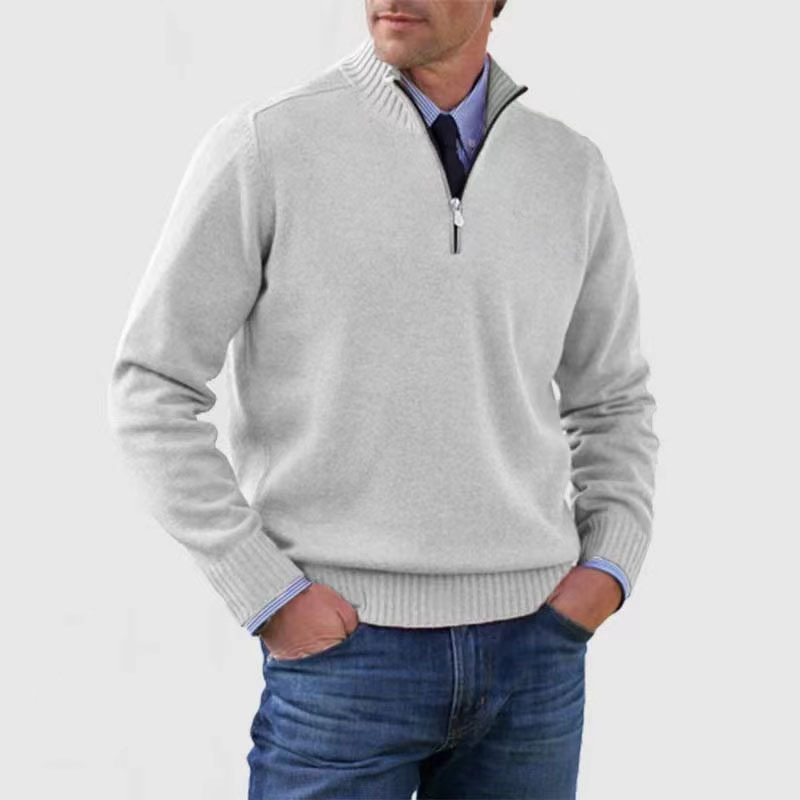 Lilon - Nonchalante herensweater met halve rits - Glamorix