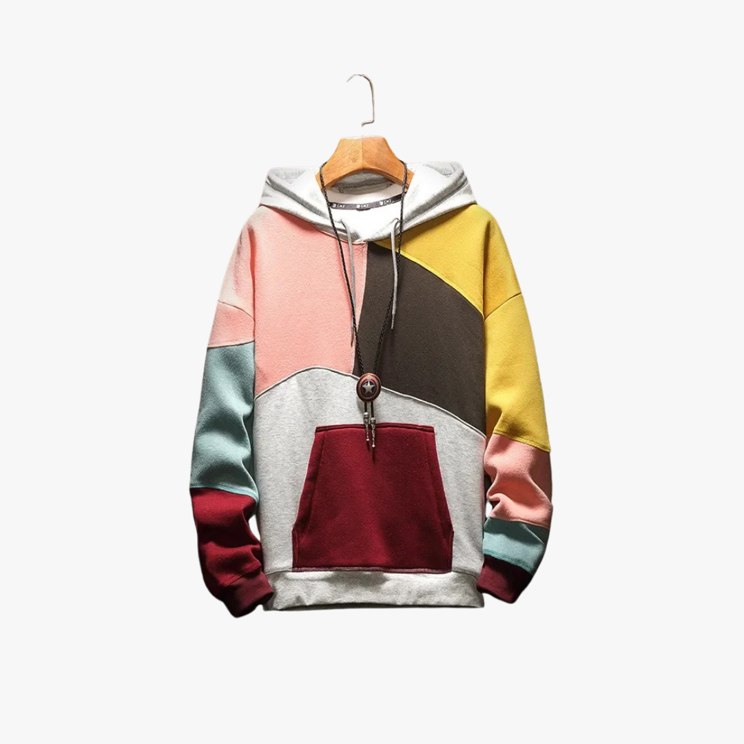 Stijlvolle hoodie voor heren met kleurblok design – ZAYNOR - Glamorix