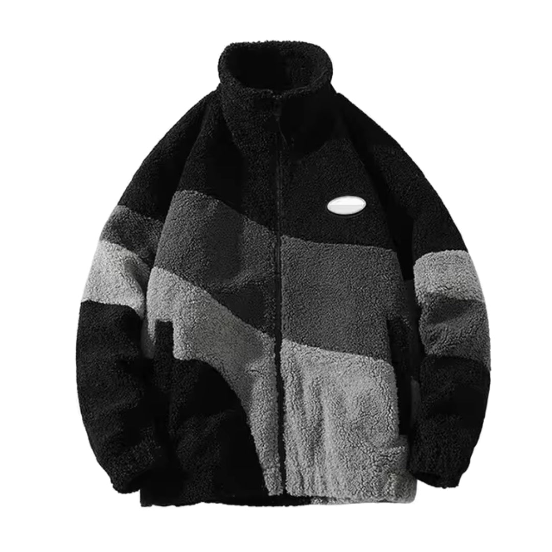 RAFE – Heren fleece jas in vintage stijl met rits - Glamorix