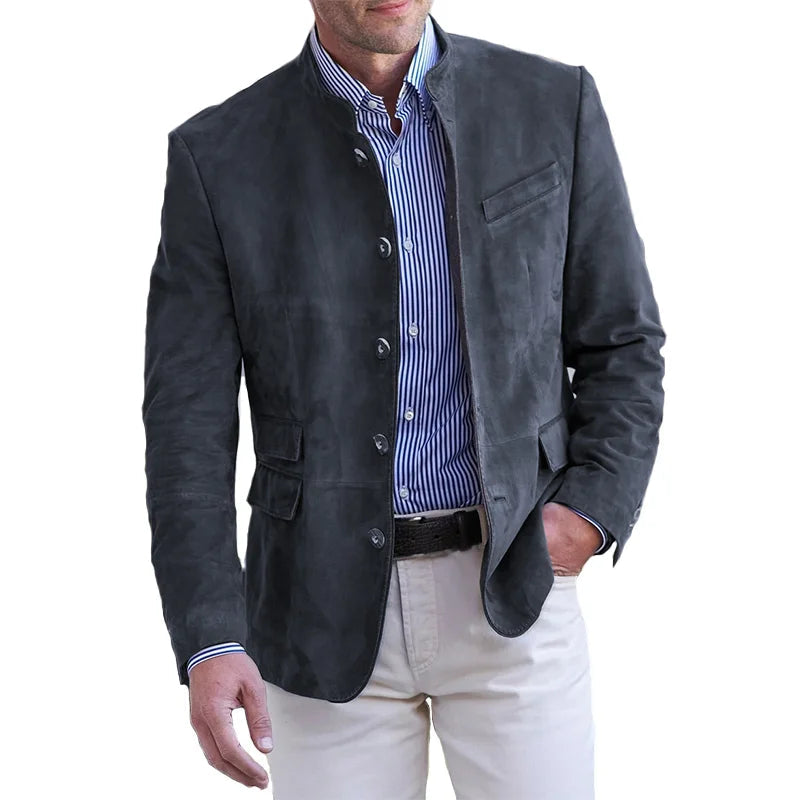Heren colbert met opstaande kraag en knoopsluiting – LORANDO BLAZER - Glamorix