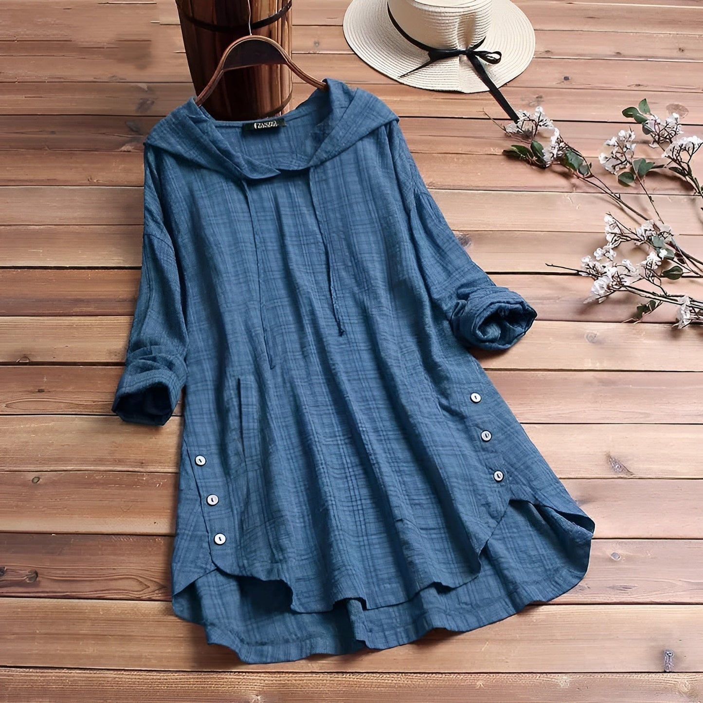 ARLINA – Linnen-katoenen damesblouse met luchtige pasvorm en natuurlijke elegantie