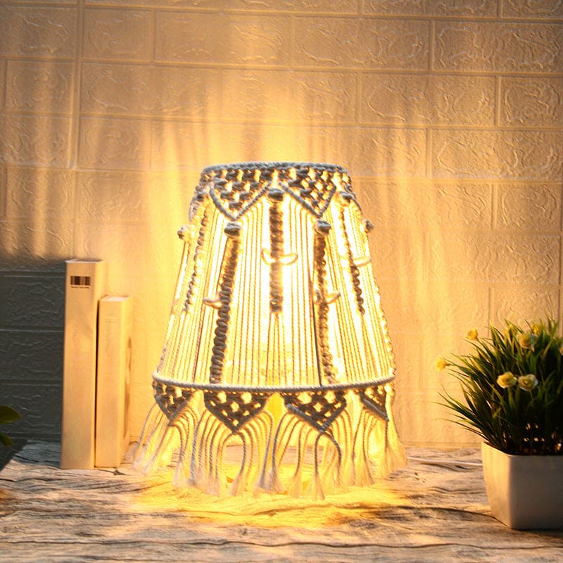 NATURALGLOW - Tafellamp van gevlochten touw voor sfeervolle verlichting