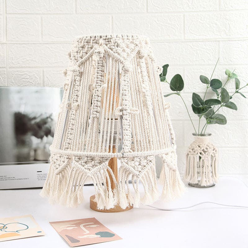 NATURALGLOW - Tafellamp van gevlochten touw voor sfeervolle verlichting