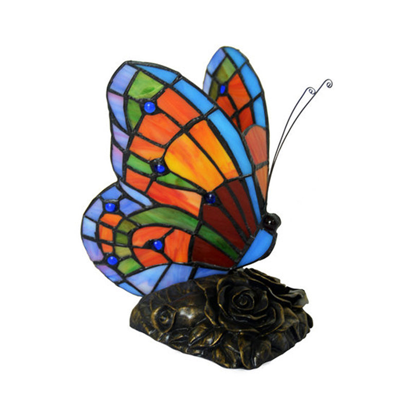 BUTTERGLOW - Sfeervolle nachtkastlamp met vlindervormige kap en rozenbasis