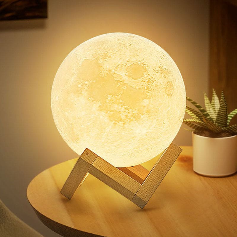 LUNARIA - Tafellamp met maanbol van kunststof voor sfeervolle verlichting