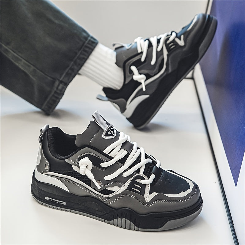 Lage herensneaker met contrastdetails en sportieve zool – NOVARO FLEX - Glamorix