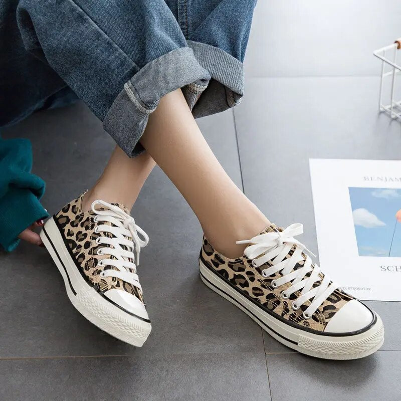 Dames canvas sneakers met plateauzool – ADELLE LIFT - Glamorix