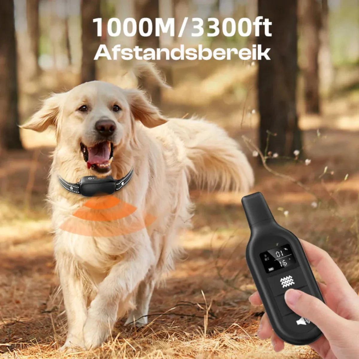 Waterdichte honden trainingshalsband met afstandsbediening en 1000m bereik – CANITRA SmartTrain - Glamorix