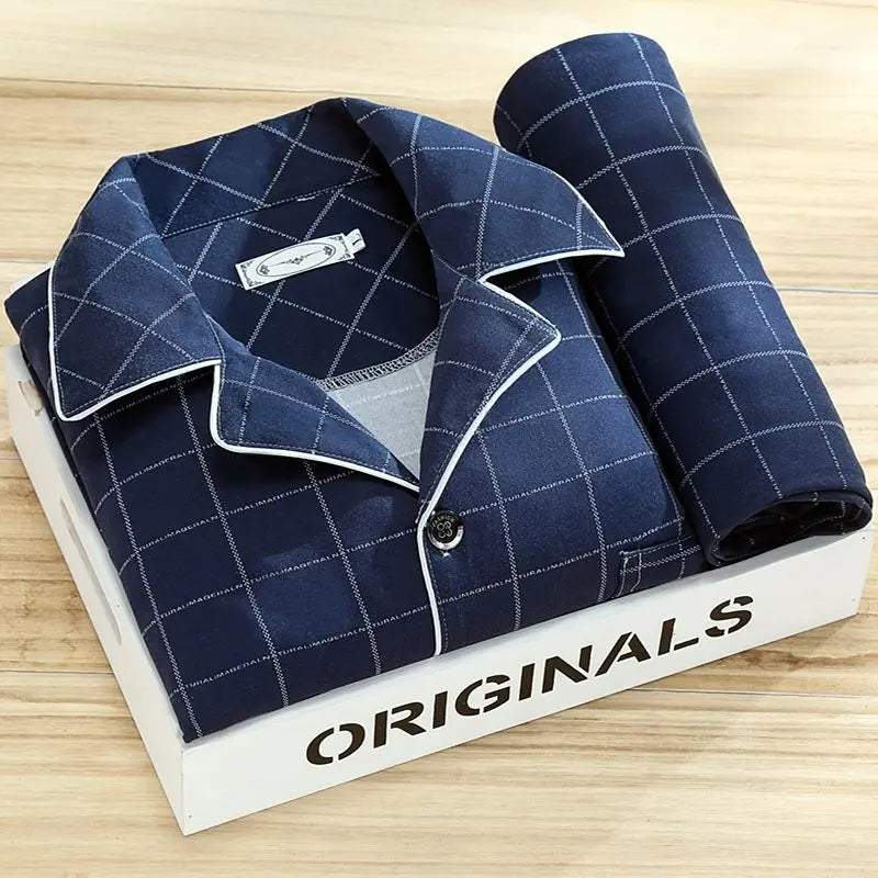 Marcos | Pyjama set met overhemd en knoopsluiting - Glamorix