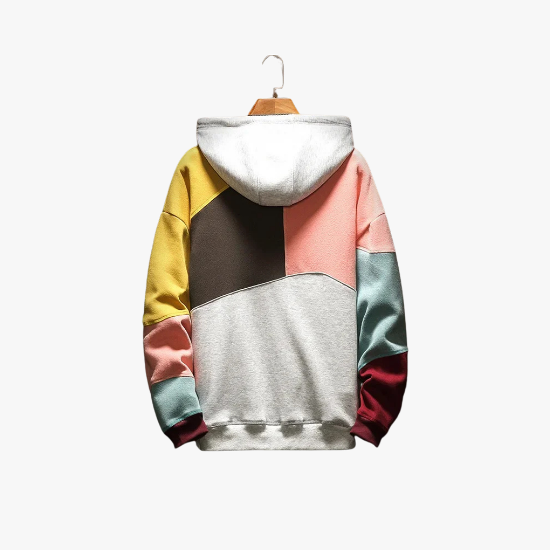 Stijlvolle hoodie voor heren met kleurblok design – ZAYNOR - Glamorix