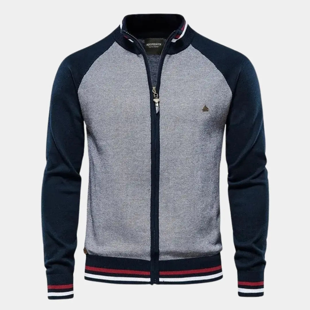 Herentrainingsjack met colourblock en ritssluiting – ZAYNOR - Glamorix