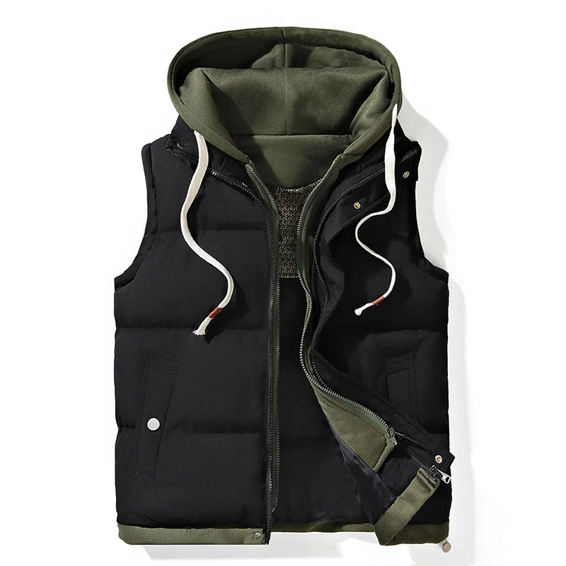 LIAM – Gewatteerde heren bodywarmer met capuchon - Glamorix
