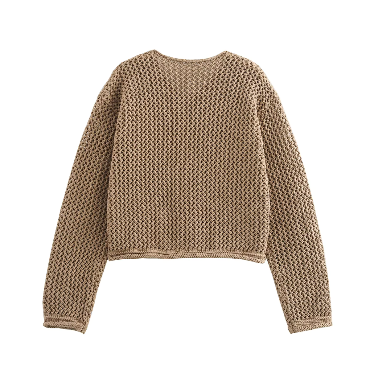 ISLA - Kaki gebreid vest met knopen en tijdloze charme
