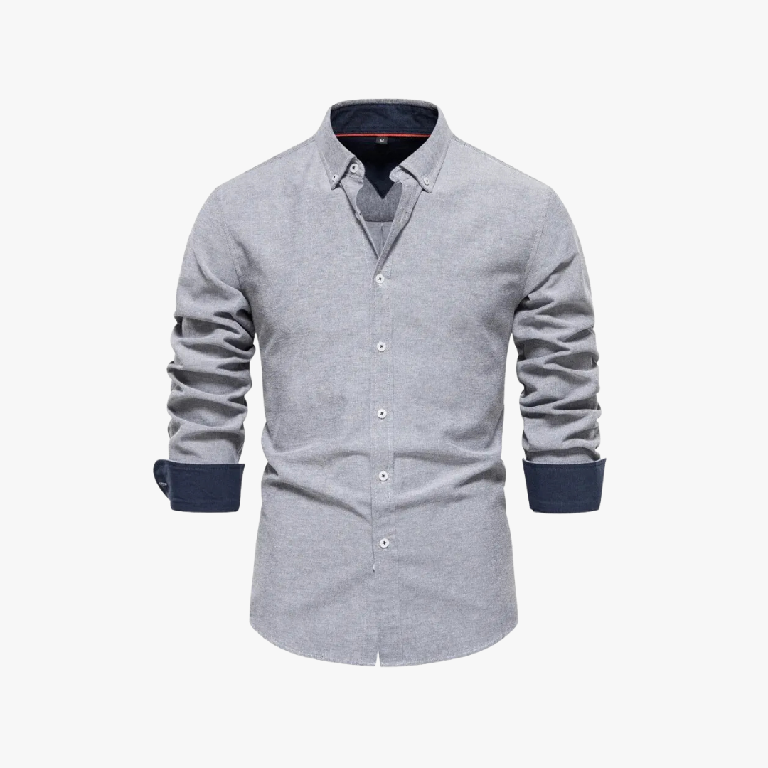 NATHAN - Slim fit overhemd met knoopsluiting voor heren