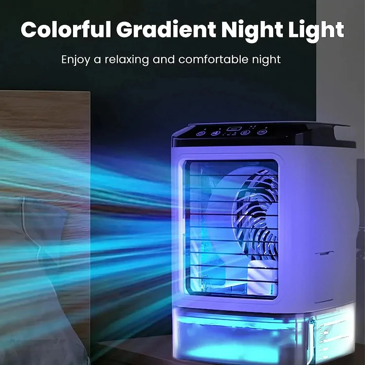Draagbare mini-airconditioner met 3 snelheden en ultrasonische koeling – BREEZO COOL - Glamorix