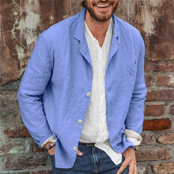 Heren blazer met relaxte pasvorm en knoopsluiting – ELIOR CASUAL BLAZER - Glamorix