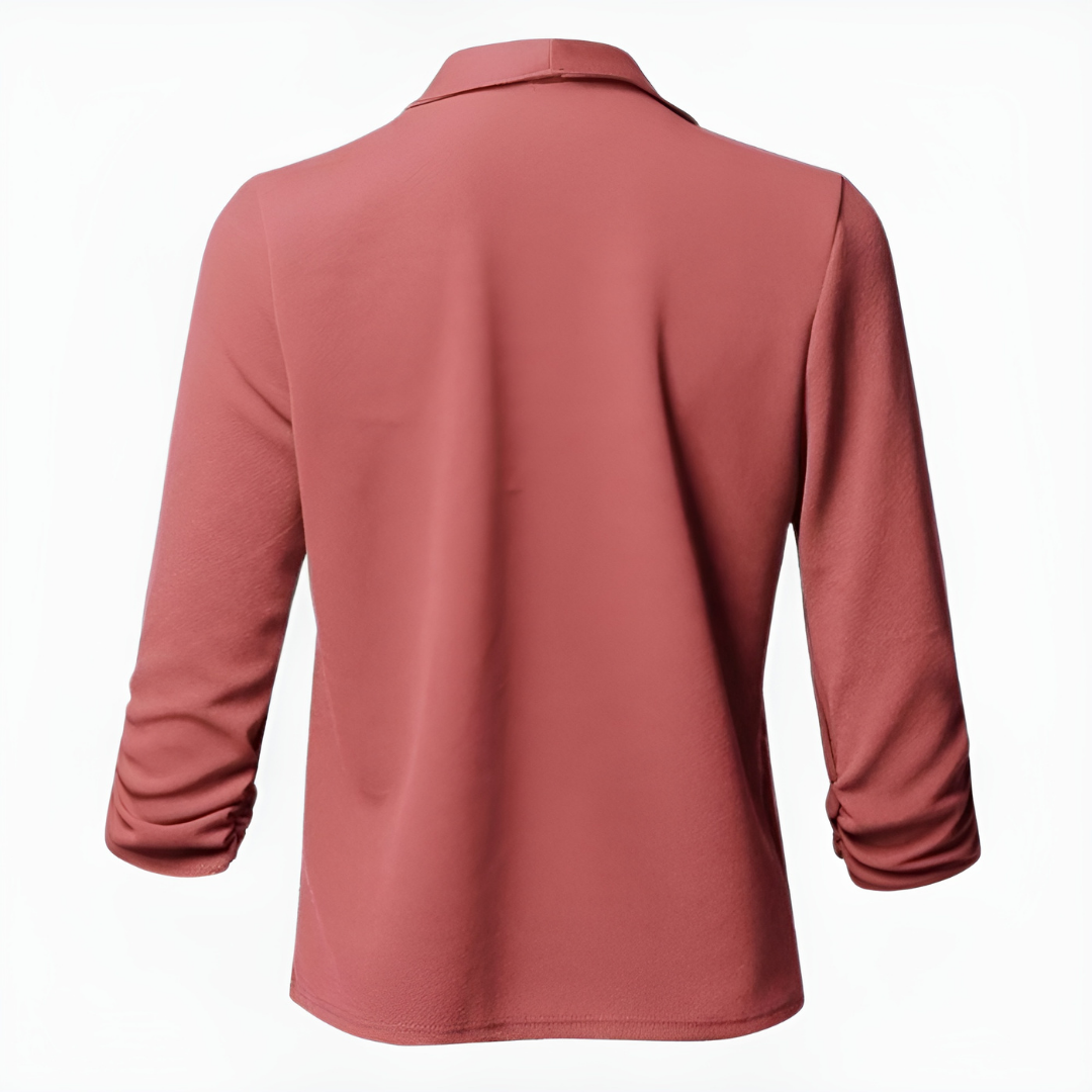 Elegante damesblazer met open voorkant en 3/4-mouwen – CLARISSA GRACE - Glamorix