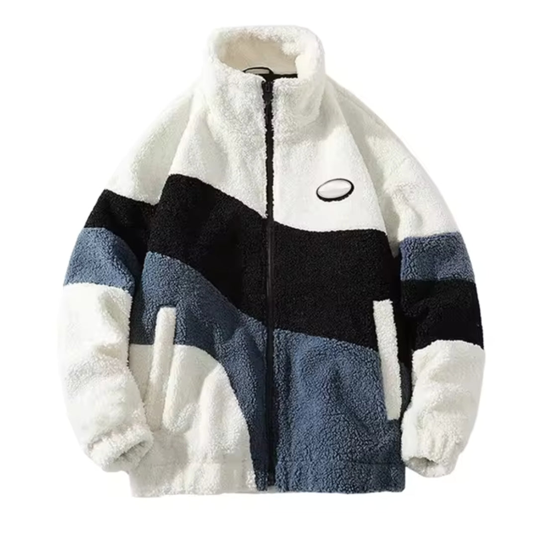 RAFE – Heren fleece jas in vintage stijl met rits - Glamorix