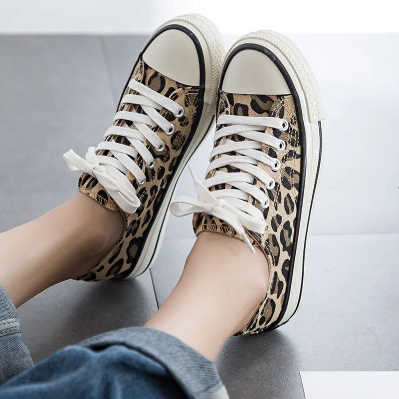 Dames canvas sneakers met plateauzool – ADELLE LIFT - Glamorix