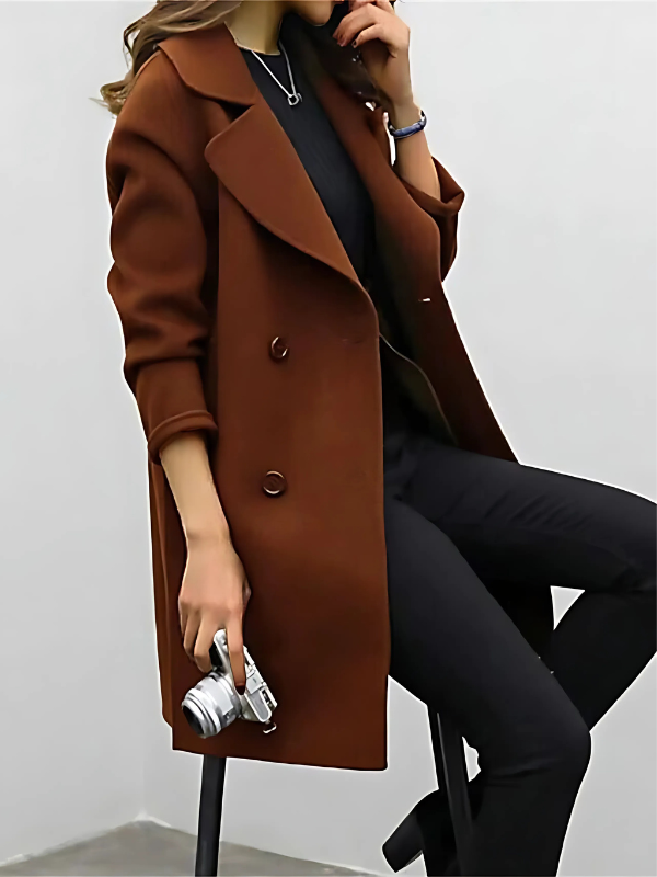 AMARA - Klassieke lange trenchcoat voor dames